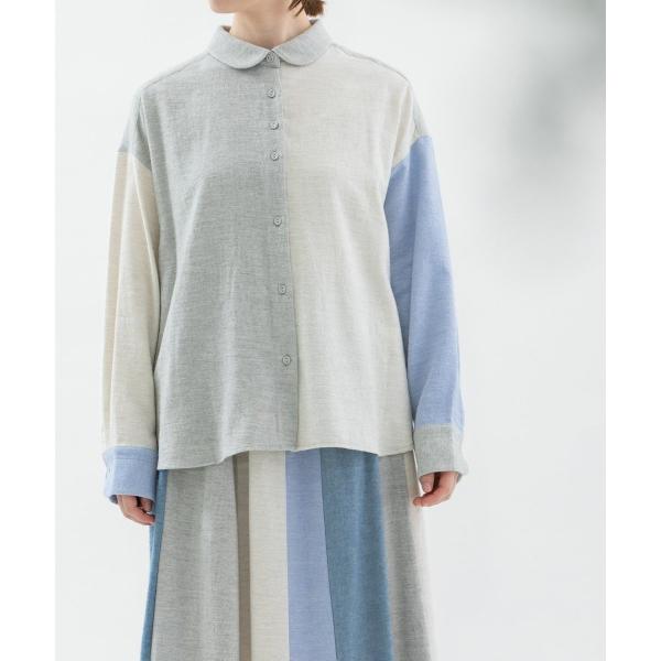 miscビエラ起毛丸襟シャツ