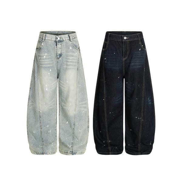 コクーン ペンキ加工 デニムパンツ