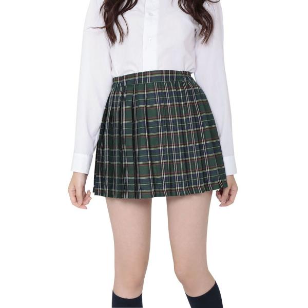 【 コスプレ 】 A＆T Collection 鉄板スタイル チェック スカート グリーン 制服