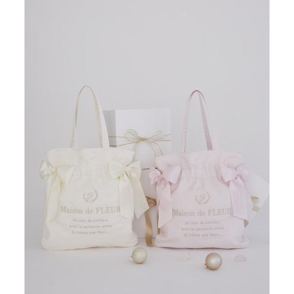 オーガンジーダブルリボンギャザートート