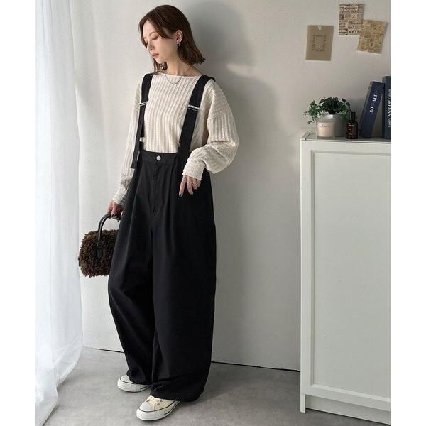 《JaVaジャバコラボ》着心地抜群でオールシーズン使える！綿100%　タック入りバレルレッグサロペ
