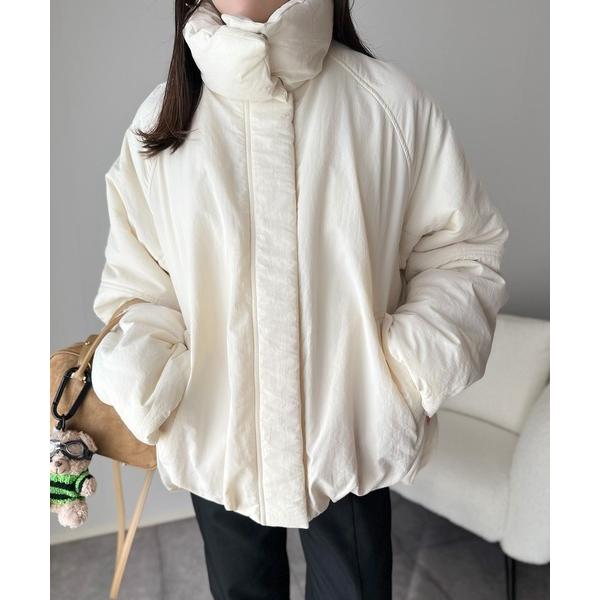 《JaVa ジャバコラボ》衿2WAYで旬映え。衿取り外し可能エッグライン中綿ブルゾン