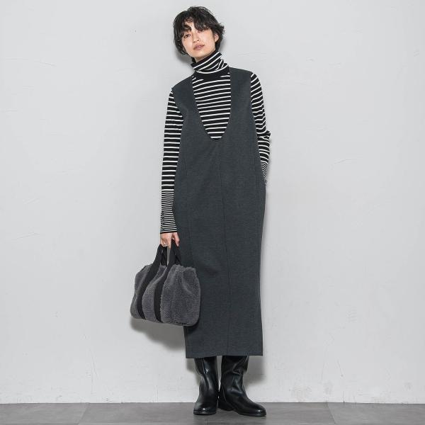 【ノンアイロン】-3kg見えIラインワンピース≪手洗い可能≫