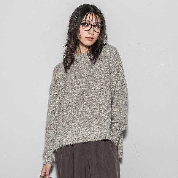 ラメスパンコールクルーネックニット≪手洗い可能≫
