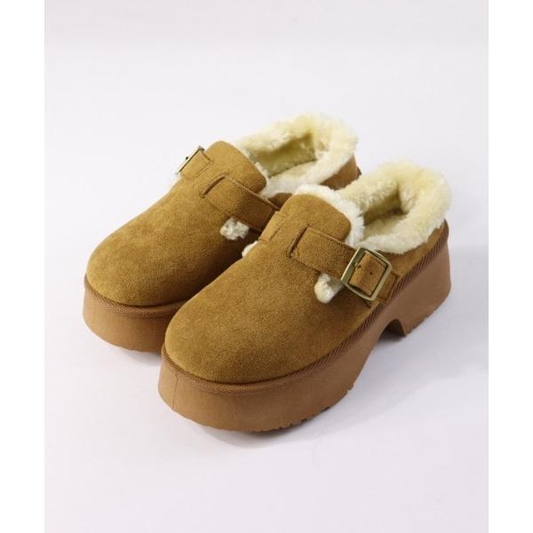 「UNISEX」【22.5~27.5】★ベルト×厚底ファースリッポン★6421