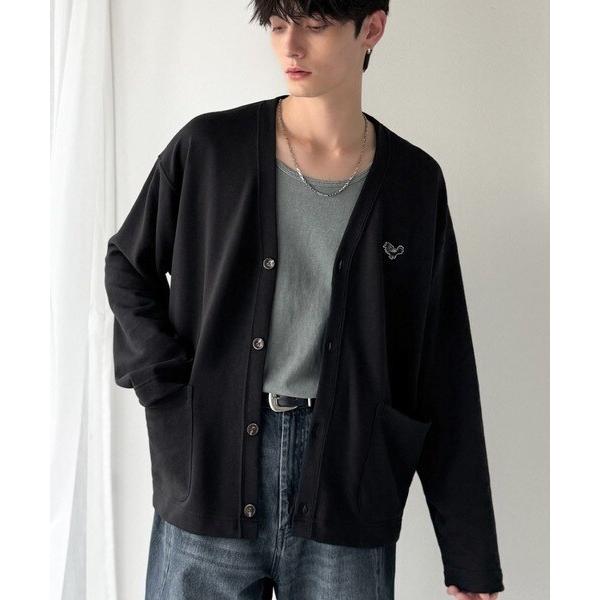 【Classical Origin】「ほどよいラフさ」刺繍入り裏毛スウェット素材カーディガン（長袖）