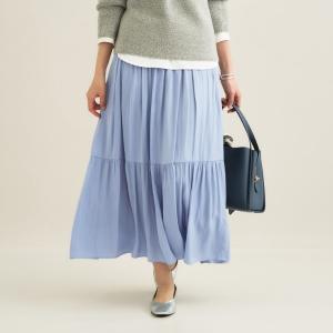 【洗える／丈調整可能】ギャザーフレアスカート