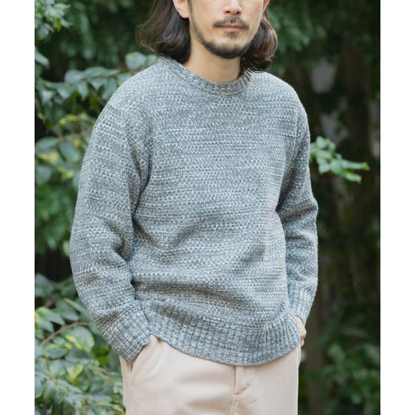 マシンウォッシャブル クルーネックカノコニット