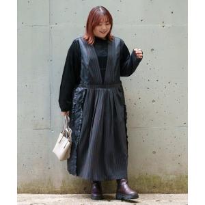 【大きいサイズ】シマシマフリフリＯＰ