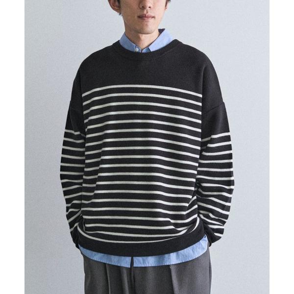 パネルボーダーニットプルオーバー