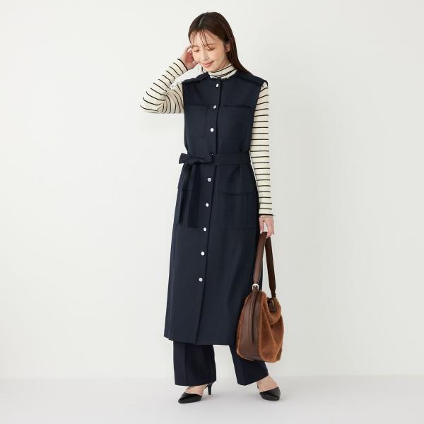 SHIPS Colors:ミックスツイード フリンジ ワンピース 2◇