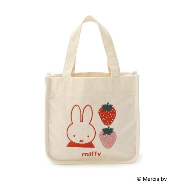 Dick Bruna miffy 刺繍ミニトート strawberry＆tulip