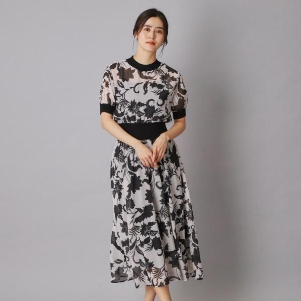 【otonaMUSE5月号掲載ウォッシャブル】シアー ボタニカル ドレス