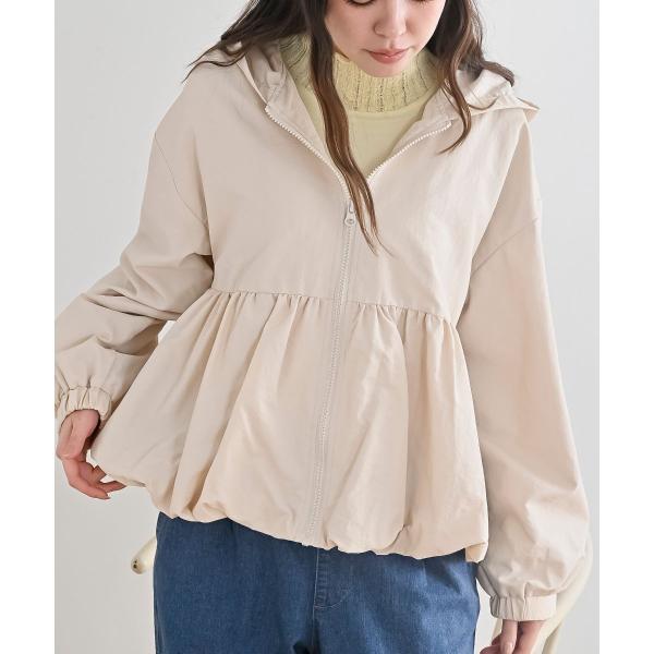 ナイロンワッシャーペプラムバルーンジャケット