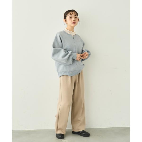 【イージーケア・通勤】 ダンボールスウェット ワイドパンツ / プルオンパンツ【mil (ミル)】