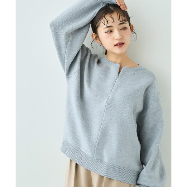 【mil (ミル)】ハーフジップ ニットトップス