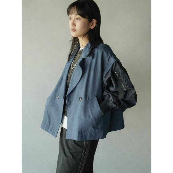 MA-1スリーブビッグカラーデニムジャケット