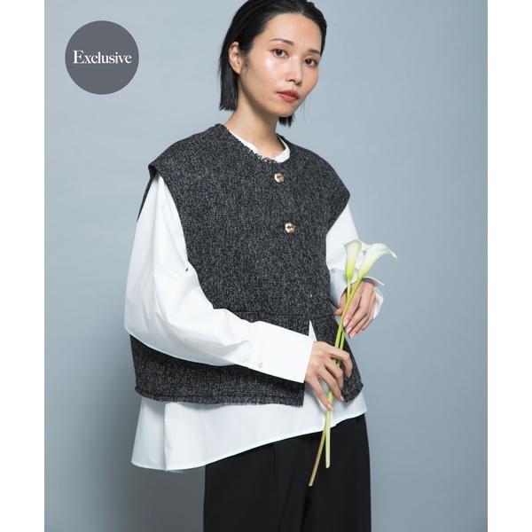 『別注』CHIGNON×ROSSO　ツイードショートベスト