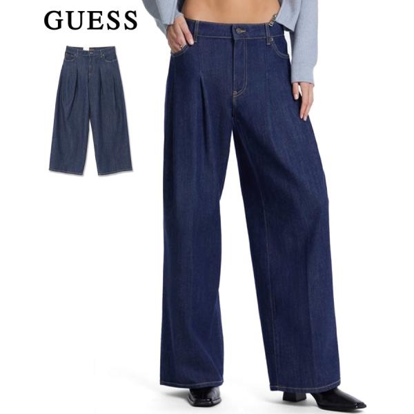 GUESS JEANS G12 Pleated Extra Wide Leg / ダークインディゴブ