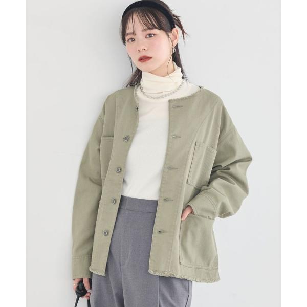 ノーカラーカバーオール