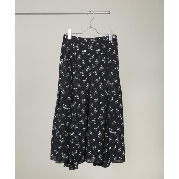 フラワープリントイレヘムタックフレアスカート(セットアップ可)
