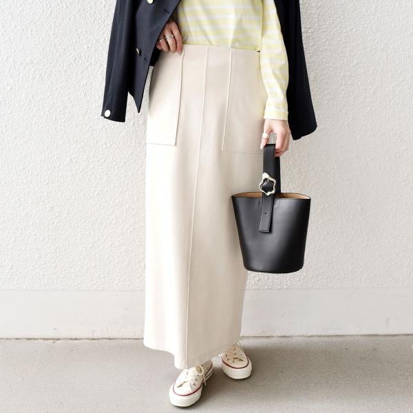 SHIPS Colors:〈手洗い可能〉リブ ダンボール タイト スカート