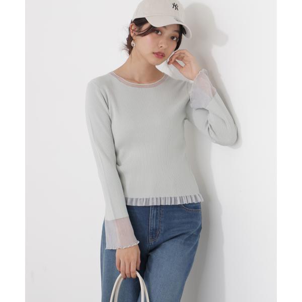 部分シアーフレアスリーブニットトップス　26SS