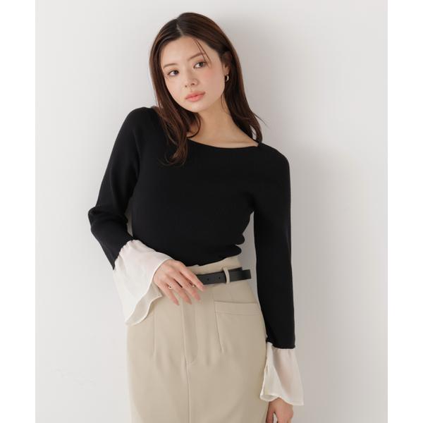シアー切り替えスリーブニット　26SS