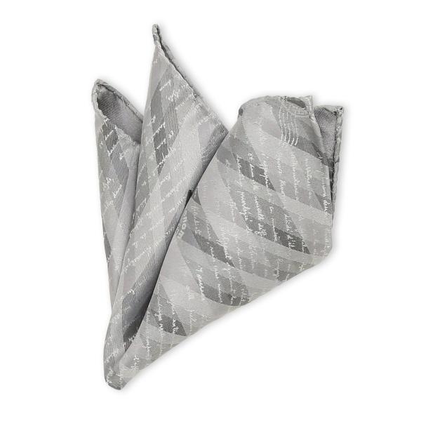 【モード シルク】レノマオム アーガイルカリグラフィー ポケットチーフ