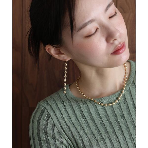 オーバルボールチェーンピアス / ニッケルフリー