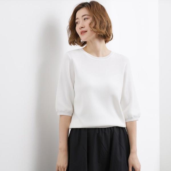 新色入荷！【貴島明日香さん着用・シリーズ累計34万枚】やわらかドライタッチ 五分袖クルーネックニット