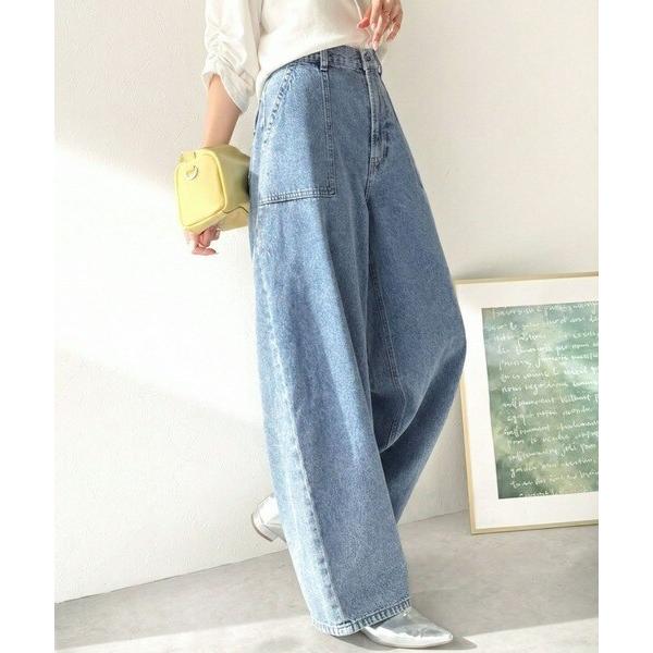 《JaVaジャバコラボ》ウエストゴムで履きやすい綿100%バルーンベイカーデニムパンツ