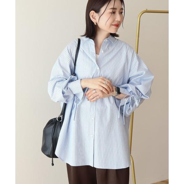 【イージーケア】バックギャザーリボンシャツ