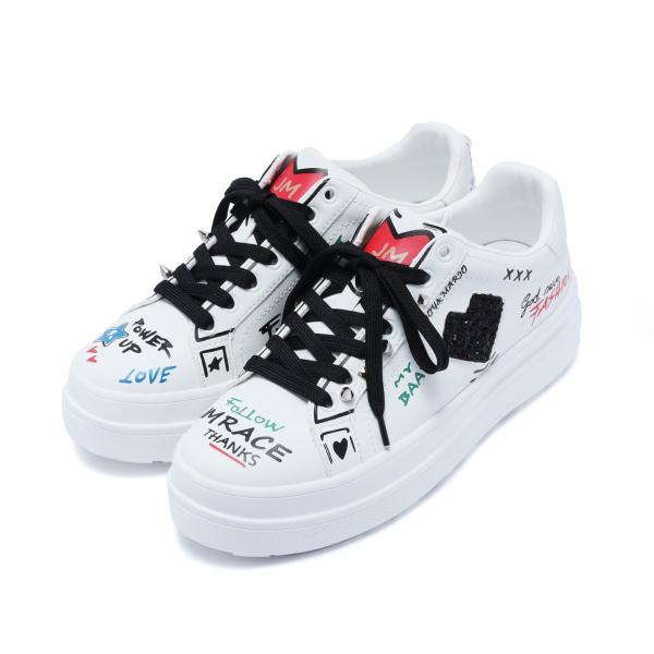 Joy ＆ Mario 厚底グリッターハートデザインスニーカー83698W