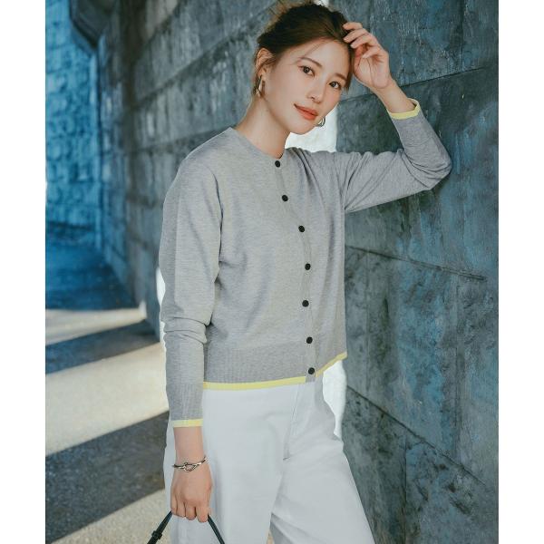 マイビューティニット バイカラー カーディガン