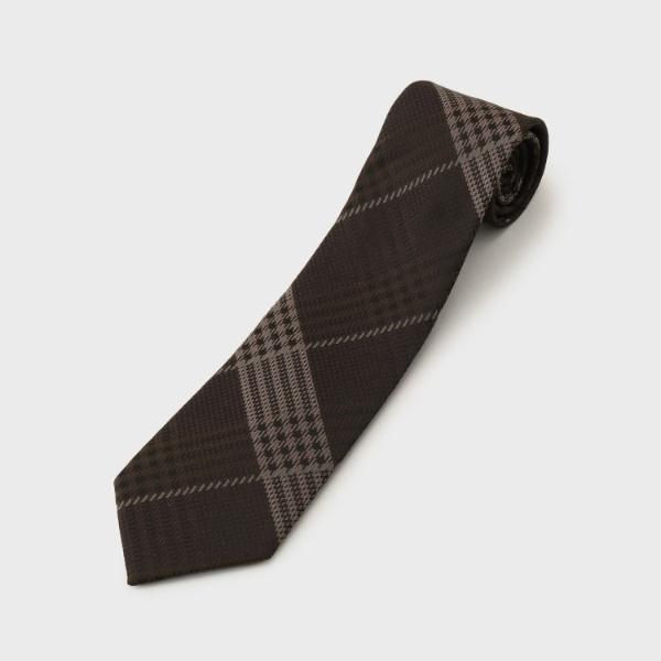 エリシルク グレンプレイドネクタイ