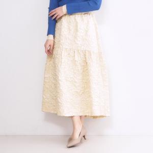 ふくれジャカードティアードスカート【洗濯機OK】