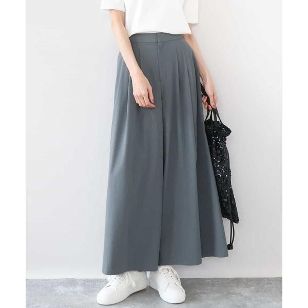 ストレッチ3タックワイドパンツ/洗える