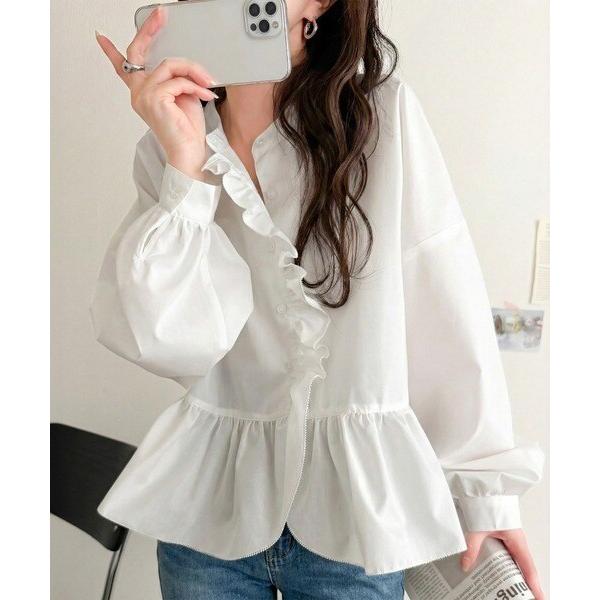 ふわっと華やかシルエット美人♪柄アソートフリルデザインブラウス