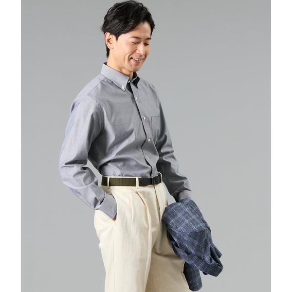 NY FitEase オックス 長袖ショートボタンダウンシャツ