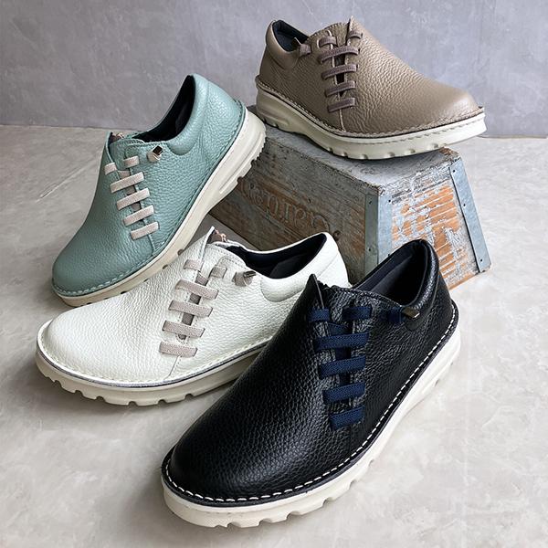 【26春夏新作】斜めゴムシューレース＆内側ファスナー 軽量クッション コンフォートシューズ