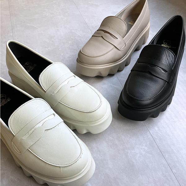 【26春夏新作】本革 日本製 ローファー コンフォート パンプス（4E）