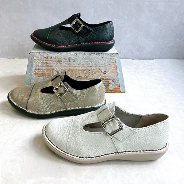 【26春夏新作】本革 日本製 軽量クッションストラップシューズ