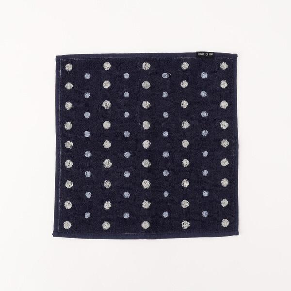 配色リズムドット柄 タオルハンカチ