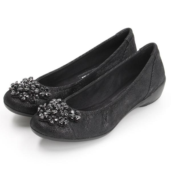 小花モチーフコンフォートパンプス