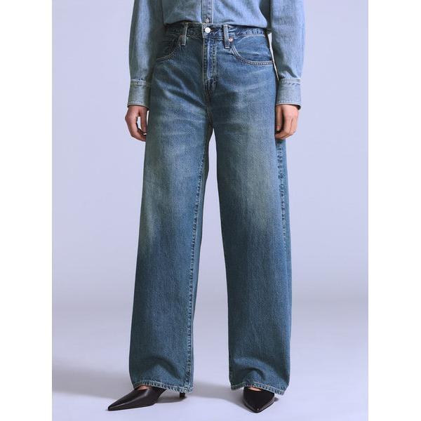 BLUETAB(TM) DROP バレルジーンズ ミディアムインディゴ MADE IN JAPAN