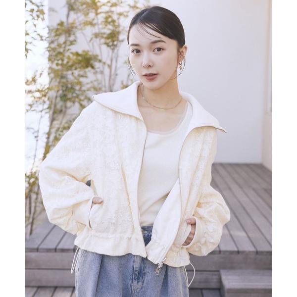 【撥水】レースリバーシブルブルゾン