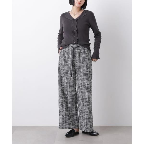 カットツイードドロストワイドパンツ(セットアップ可)