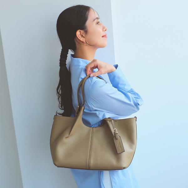【TREASURE TOPKAPI】ソフトレザー センターステッチ 2way トートバッグ