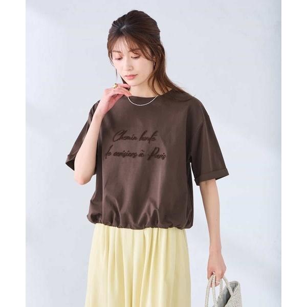 裾ドロストロゴTシャツ